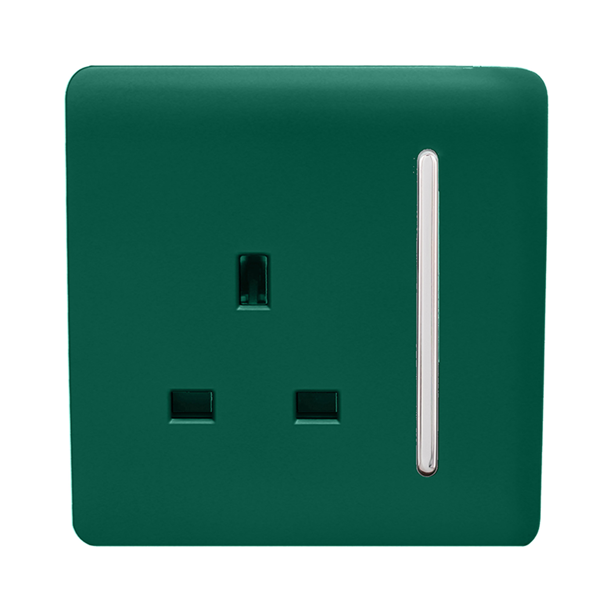 1 Gang 13Amp Switched Single Socket Dark Green ART-SKT13DG  Trendi Dark Green